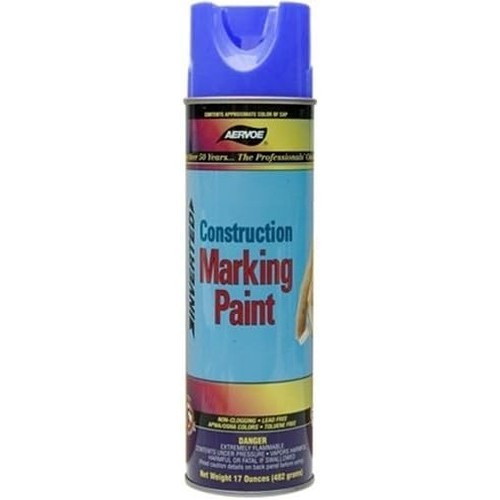 Aervoe® 250 Marking Paint, 17 oz Container, Fluorescent Blue, 548 linear ft Coverage, 8 hr Curing