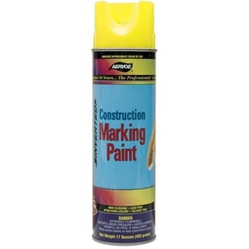 Aervoe® 258 Marking Paint, 17 oz Container, Hi-Vis Yellow, 548 linear ft Coverage, 8 hr Curing