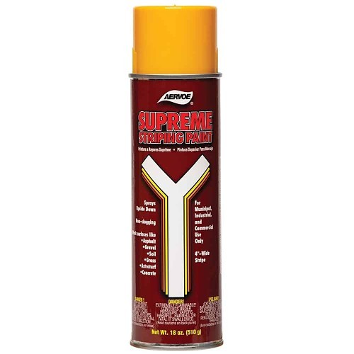 Aervoe® 720 Upside Down Paint, 20 oz Container, Liquid Form, Traffic Yellow, 144 linear ft Coverage, 4 to 7 days Curing