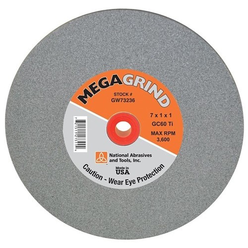 Alfa USA® GW73141 Grinding Wheel, 8 in Wheel Dia, 1 in Wheel Thickness, 1 in Center Hole, 36 Grit, Aluminum Oxide Abrasive