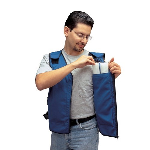 Allegro® ALL8413-04 Cooling Vest, X-Large, Royal Blue, Cotton, Zipper Front Closure, 4 Pockets