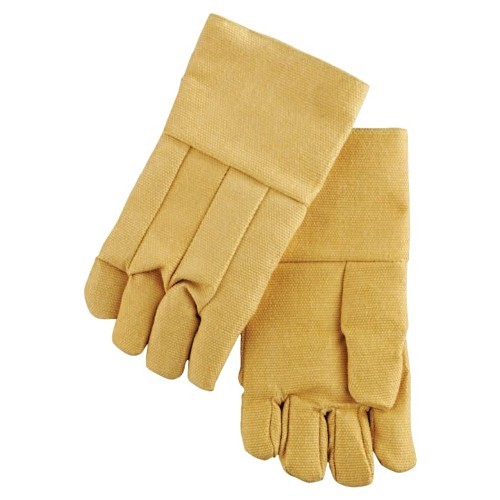 Anchor 101-FG-37WL High Heat Wool Lined Gloves, Large, #9, Fiberglass, Yellow, High Heat Wool, Gauntlet Cuff, 4 in Length, 750 to 900 deg F Maximum Temperature