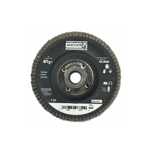 Anchor® ORS® 102-41344 Abrasive Flap Disc, 4-1/2 in Disc Dia, 40 Grit, Zirconium Abrasive