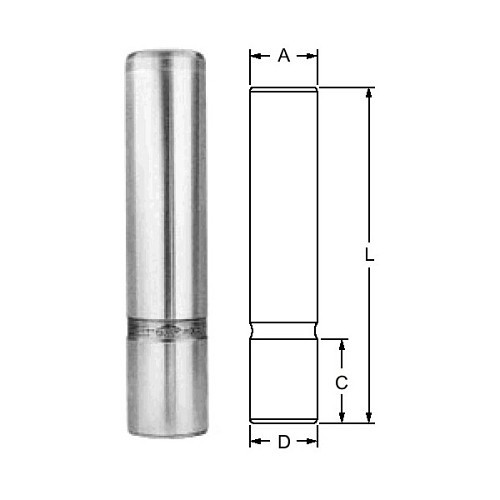 Anchor Danly 5-1228-1 Friction Guide Post, 1-1/2 in Dia, 7 in Length, Hardened Steel, Chrome Plated