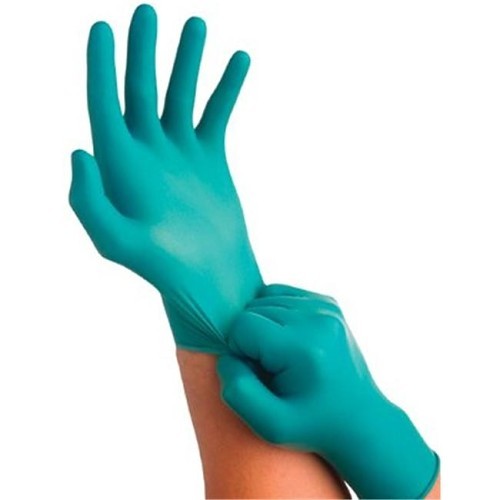 Ansell TouchNTuff® 012-92-500 Chemical Resistant Gloves, Large, #9, Nitrile, Green, Resists: Chemical, Beaded Cuff, 4.3 Palm x 5.5 Finger mil Thickness