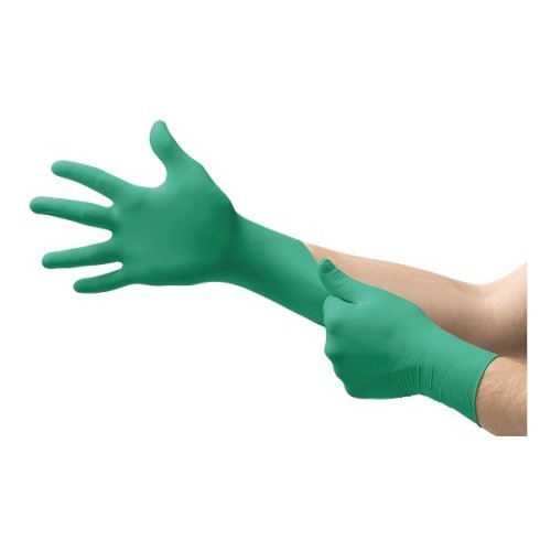 Ansell TouchNTuff® ANS92-500-9.5-10 Disposable Gloves, X-Large, #10, Nitrile, Green, Powdered, 4 mil Thickness