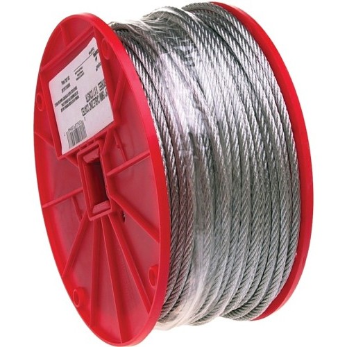 Apex® Campbell® 387811 Aircraft Cable, 5/16 Dia in Cable, 200 ft Length, 7 X 19 Strand, 1960 lb, Galvanized Steel