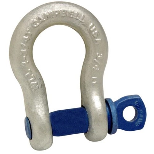 Apex® Campbell® 5410635 Anchor Shackle, 1 ton, 3/8 in, 7/16 in Pin Dia, Screw Pin, Galvanized