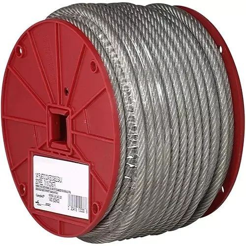 Apex® Campbell® 7000497 Aircraft Cable, 1/8 Dia in Cable, 7 x 7 Strand, 340 lb, Galvanized Steel