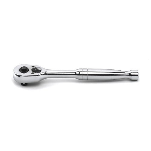 Apex® GEARWRENCH® 81309 Ratcheting Socket Wrench, Metric, 1/2 in Drive, Teardrop Head Shape, 9.6 in Overall Length, Alloy Steel, Full Polish Chrome, Specifications Met: ASME B1007.10, ANSI, Quick Release Head, Reversible