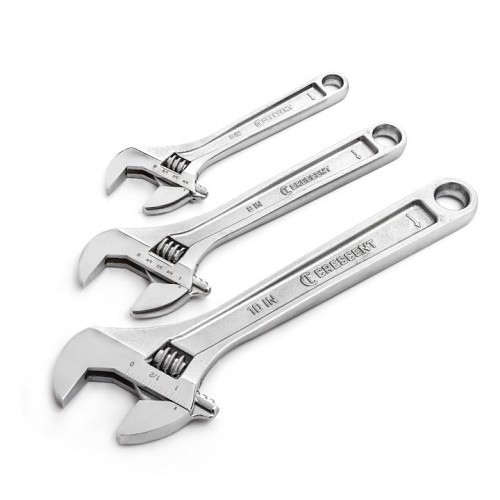 Apex® Crescent® AC3PC Wrench Set, System of Measurement: SAE, 3 Piece, 6-10 in, Chrome Plated