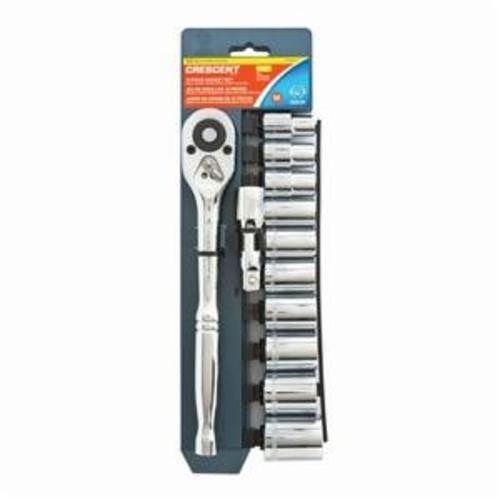 Apex® Crescent® CSWS12 Wrench Set, System of Measurement: SAE, 12 Piece, Mirror Polished/Nickel Chrome