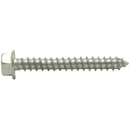 696478 Self-Tapping Screw, Imperial, #10-12 Diameter - Thread Size, 2-1/2 in L, Hex Washer Head, Slotted Drive, Zinc Plated Finish