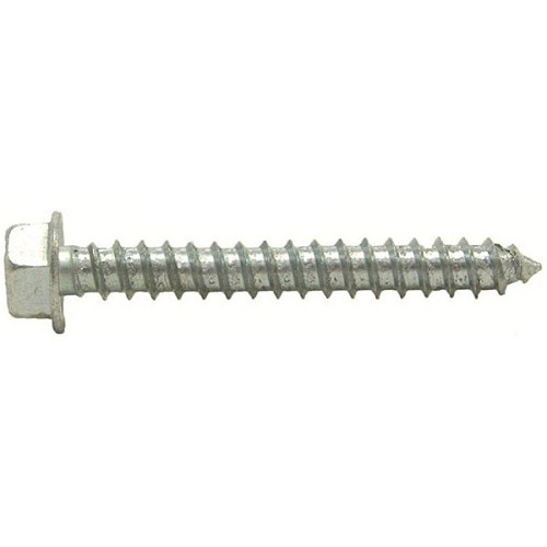 696479 Self-Tapping Screw, Imperial, #10-12 Diameter - Thread Size, 3 in L, Hex Washer Head, Slotted Drive, Zinc Plated Finish