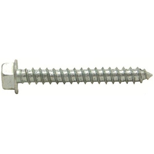 696483 Self-Tapping Screw, Imperial, #12-11 Diameter - Thread Size, 1 in L, Hex Washer Head, Slotted Drive, Zinc Plated Finish