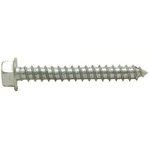 696485 Self-Tapping Screw, Imperial, #12-11 Diameter - Thread Size, 1-1/2 in L, Hex Washer Head, Slotted Drive, Zinc Plated Finish