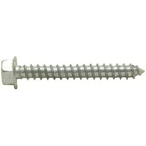 696489 Self-Tapping Screw, Imperial, #12-11 Diameter - Thread Size, 3 in L, Hex Washer Head, Slotted Drive, Zinc Plated Finish