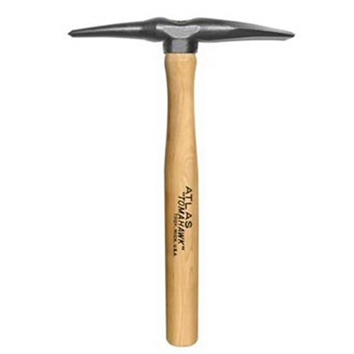 Atlas Tomahawks® WH-40 Chipping Hammer, Long Neck, 12 in Overall Length, Curved Cone and Chisel, Straight