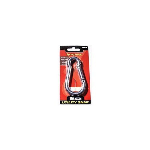 BARON 6761662 Spring Hook Snap Link, 600 lb, 3/4 in Snap Opening, 5-1/2 in Overall Length, Steel