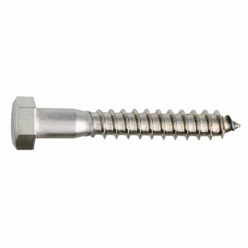 BBI 782240 Lag Screw, 1/2-6, 1-1/2 in OAL, 18-8 Stainless Steel, Hex Drive