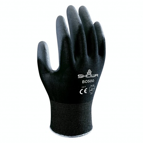 BO500B General Purpose Gloves, Large, #9, Elasticated wrist Cuff, Polyurethane