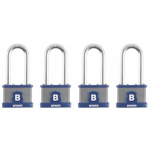 Brink's US 677-52401 Security Padlock, Stainless Steel Body, 3/8 in Shackle Dia, Keyed