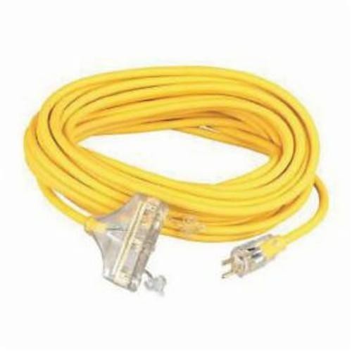 CCI® Tri-Source® 04188 SJTW Extension Cord With Neon Power Indicator Light, 15 A/125 VAC, 12/3 AWG, 50 ft L Cord