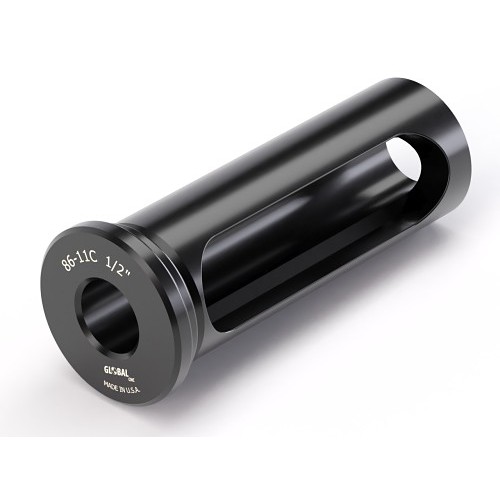 CNC Products 86-11C 1/2" Tool Holder Bushing, Black Oxide, 1-Slot, 2-3/8 in Length of Slot, 2-3/4 in Length Under Head