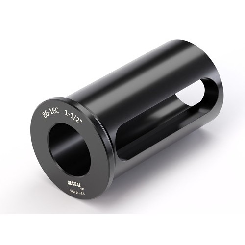 CNC Products 86-16C 1 1/2" Tool Holder Bushing, Black Oxide, 1-Slot, 4-1/8 in Length of Slot, 4-1/2 in Length Under Head