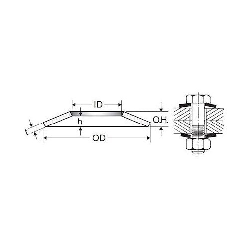 Century Spring SP321335 Disc Spring, Metric, High Carbon Steel