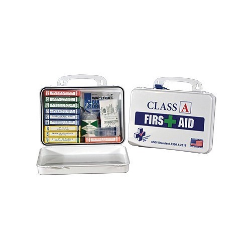 Certified Safety K615-011 First Aid Kit, Wall Mount, Plastic Case, 7 in Height, 10 in Width, 3 in D