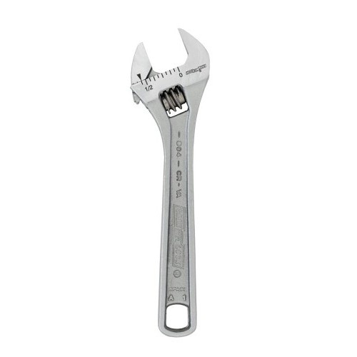 Channellock® XLT 140-804-BULK Adjustable Wrench, 0.51 in Wrench Opening, 4-1/2 in Overall Length, Steel Jaw, Steel Body, Steel, Nickel Chrome Plated