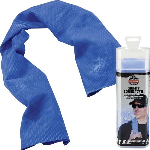 Chill-Its® 12420 6602 Evaporative Cooling Towel, 13 x 29-1/2 in, Blue, Polyvinyl Alcohol