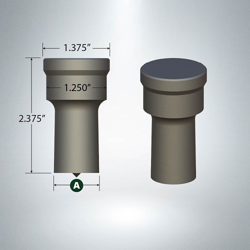 Cleveland Punch & Die 00H2P041125 H2 Punch, Round, 1-1/8 in Tip, 2-3/8 in Overall Length