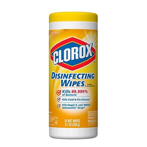 Clorox® 01594 Disinfecting Wipe, 7 W in, 9.1 oz, Cloth, White