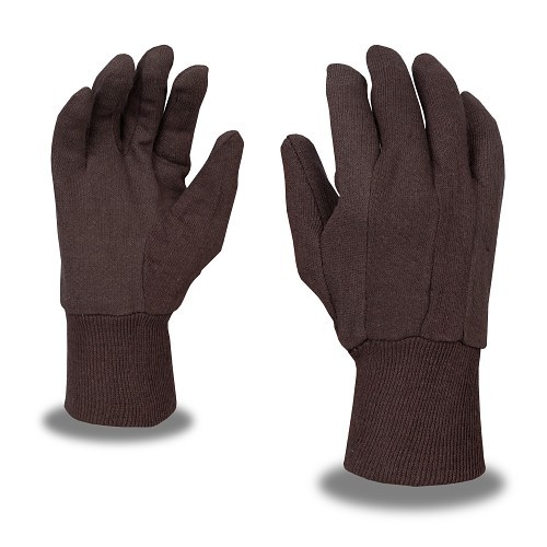 Cordova 1410C General Purpose Gloves, Jersey, Standard Glove, Large, #9, Cotton, Brown Jersey, Knit Wrist Cuff