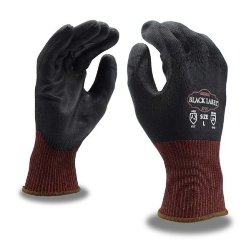 Cordova 3705L Hand Protection Gloves, Large, #9, PU Coating, HPPE, Resists: Cut, A2 ANSI Cut-Resistance Level, Black