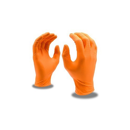 Cordova Nitri-Cor® 4093XL Disposable Gloves, X-Large, #10, Nitrile, Orange, 10 in Length, Powder-Free Powder, Zig-Zag Embossed, 6 mil Thickness, Non-Sterile