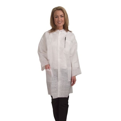 Cordova LC55XL Lab Coat, X-large, White, Polypropylene