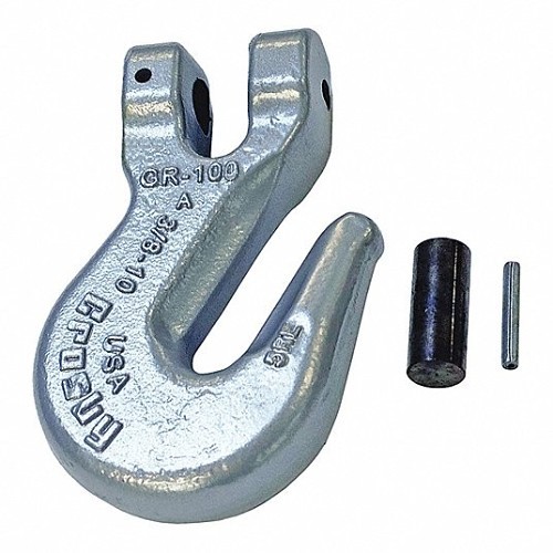 Crosby® 1049638 Grab Hook, 3/8 in, 8800 lb, Gr 100 Grade, Clevis Attachment, Forged Alloy Steel