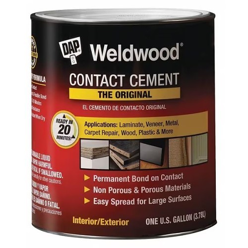 DAP® Weldwood® 00273 Contact Cement, 1 gal Container, Pail Container, Liquid Form, Tan, 0.88 Specific Gravity