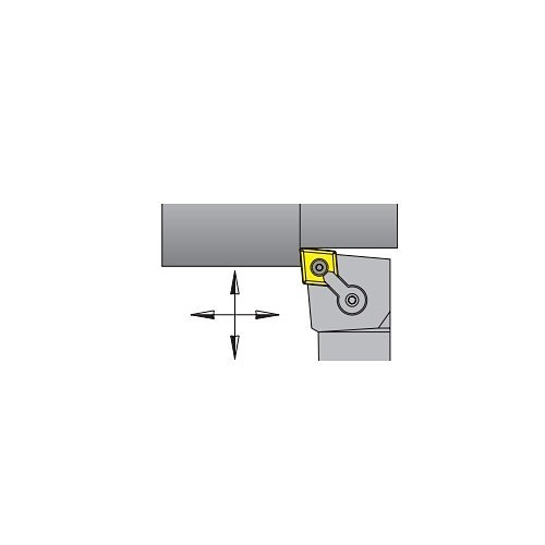 Multi-Lock Tool Holder, MCLNR 08-3A Tool Holder, Insert Compatibility: Negative 80 deg Diamond CNM_322, Right Hand Cutting, 1/2 in Shank, Diamond Shank, 80 deg Lead Angle, 7 deg Rake, 4 in Overall Length