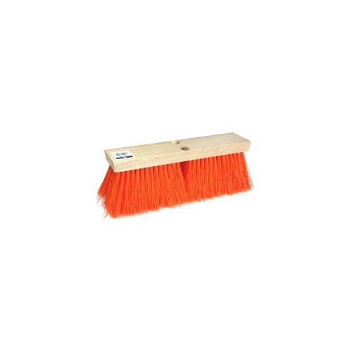 Angle Broom, Poly Bristle, 16 in Width, 5 in Trim Length, Hardwood Handle