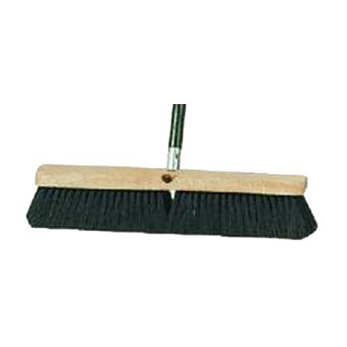 Floor Sweep, 18 in Brush, 3 in Trim Length, 3 in Trim, BLACK Tampico Trim Color, 60 in Handle, Threaded