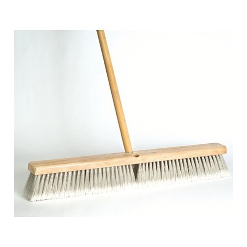 Push Broom, 60 in Overall Length, 3 in Trim Length, Gray Bristle, Synthetic Bristle