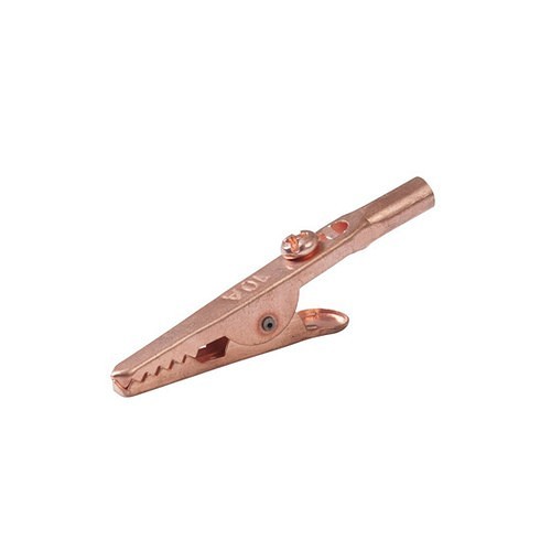 Del City 1470 Alligator Clip, 10 A, 1/2 in Jaw Opening, 1-15/16 in Overall Length, Copper