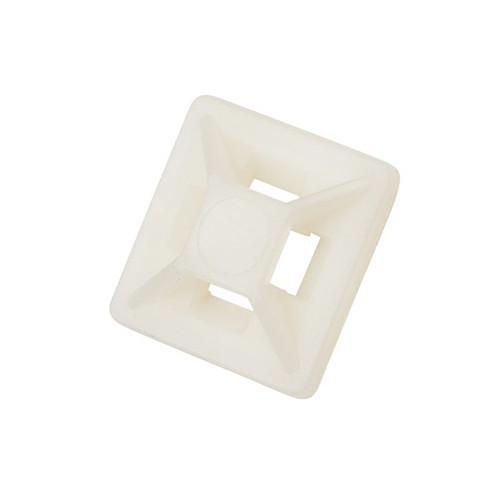 Del City 9800 Self Adhesive Cable Tie Mount, Square, For Use With: 2-Way Entry, Natural, 1 in, W 1 in L