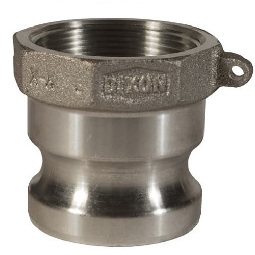 Dixon® 100-A-AL Cam and Groove Adapter, 1 Male in Inside Dia, 1 FNPT in Outside Dia, 356T6 Aluminum