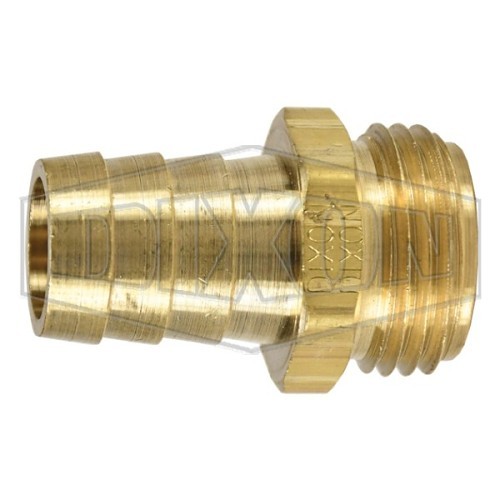 Dixon® BGHM76 Shank Coupling, Hex Short, GHT, 3/4 x 1 in Nominal, Male x Hose Barb