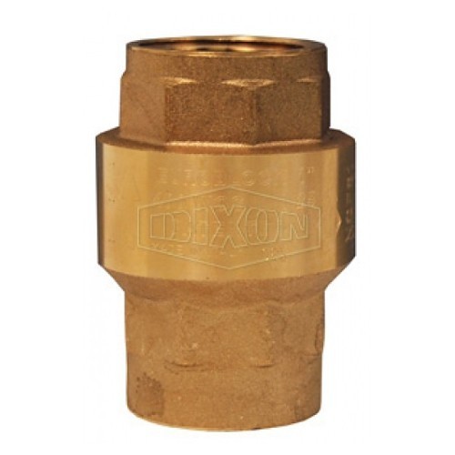 Dixon® CV100 Spring Loaded Check Valve, 1 in Nominal, NPT, Brass Body